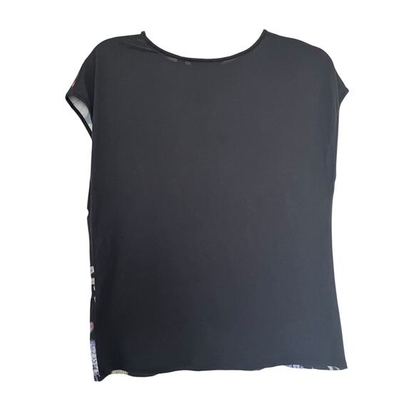 Ted Baker Villeaw Kensington Miraya Black Floral Print Short Sleeve Tee Size 2 - Picture 6 of 9